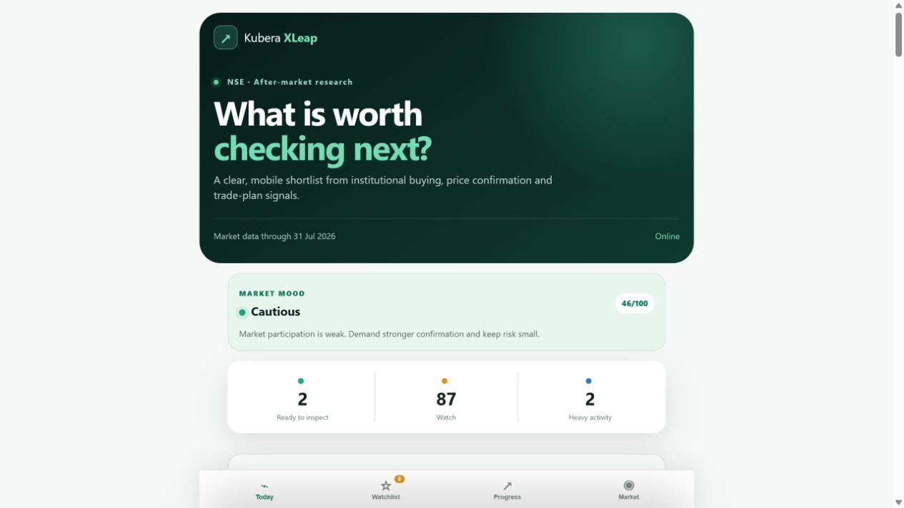 KuberaXLeap mobile shortlist and market summary